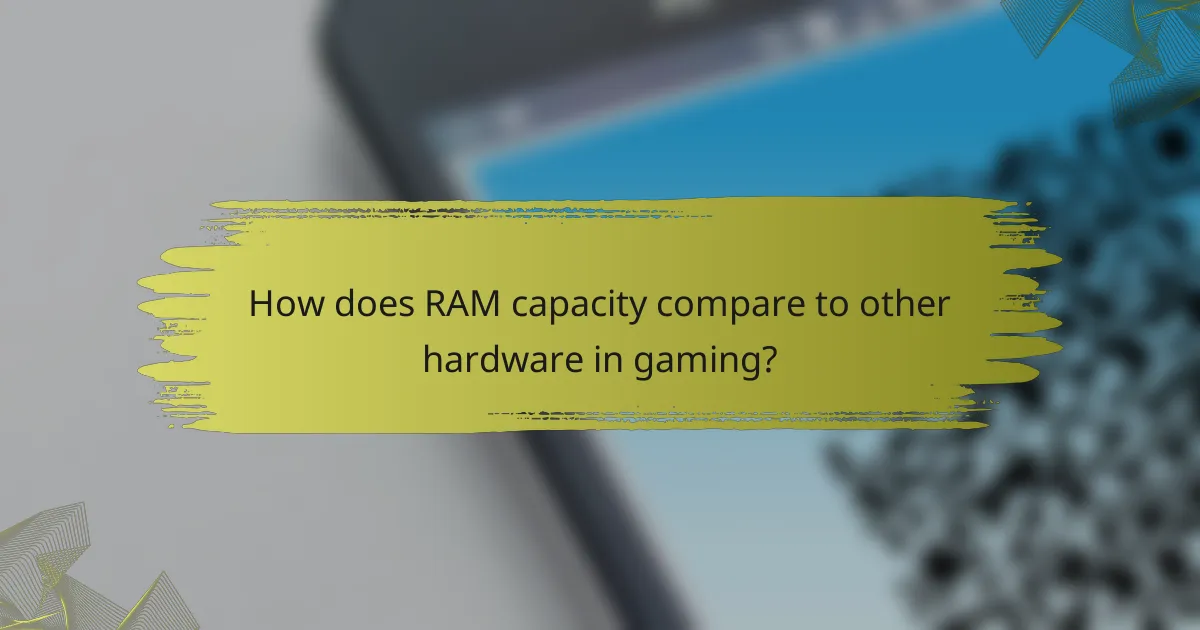 How does RAM capacity compare to other hardware in gaming?