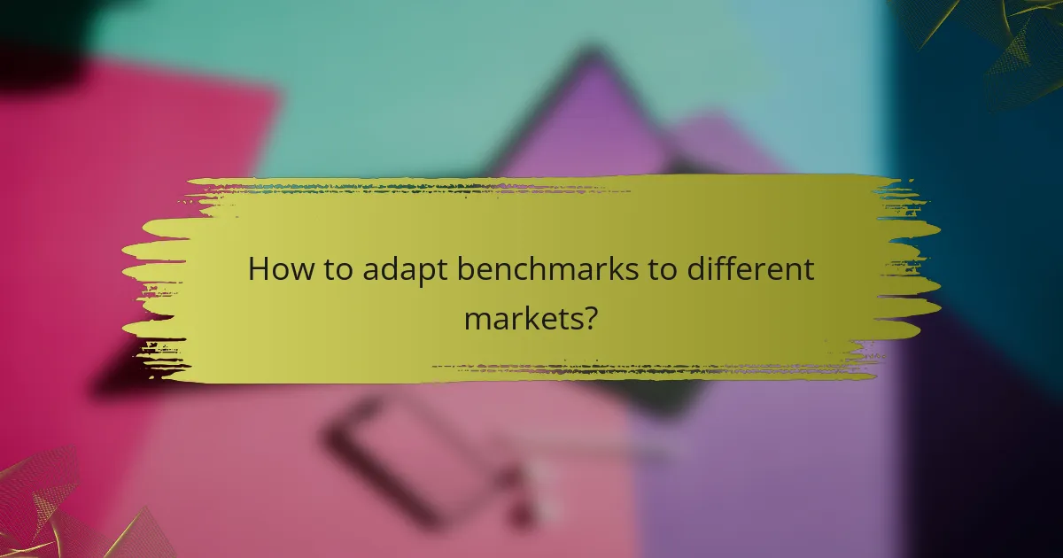 How to adapt benchmarks to different markets?