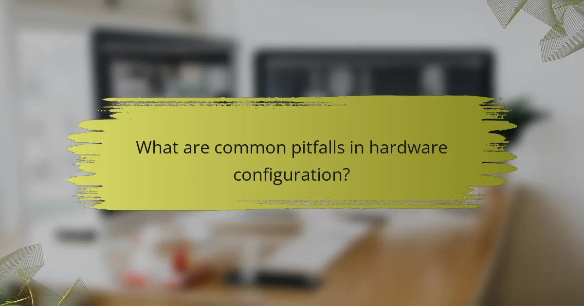 What are common pitfalls in hardware configuration?