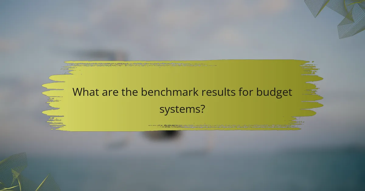 What are the benchmark results for budget systems?