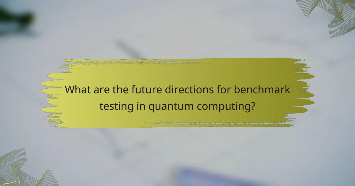 What are the future directions for benchmark testing in quantum computing?