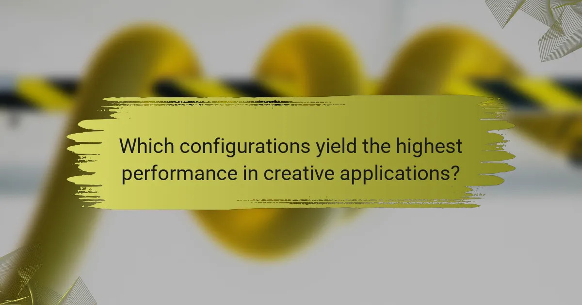 Which configurations yield the highest performance in creative applications?